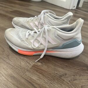 Adidas Women's White and Pink Sneakers